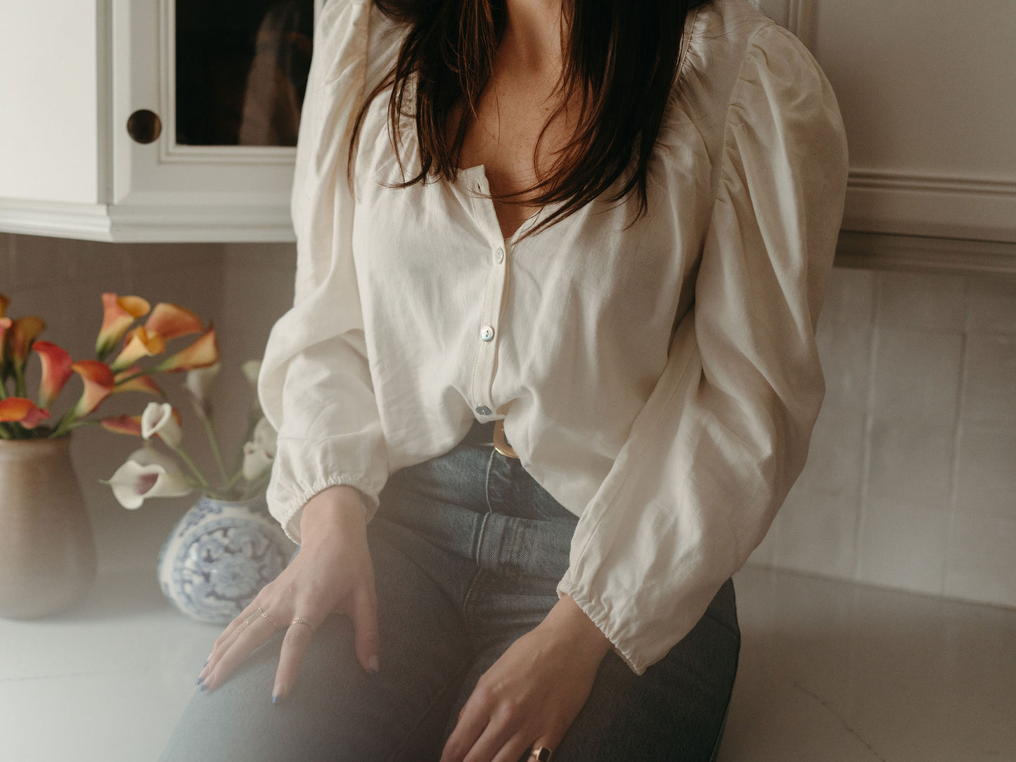 Emily Linen Spring Blouse