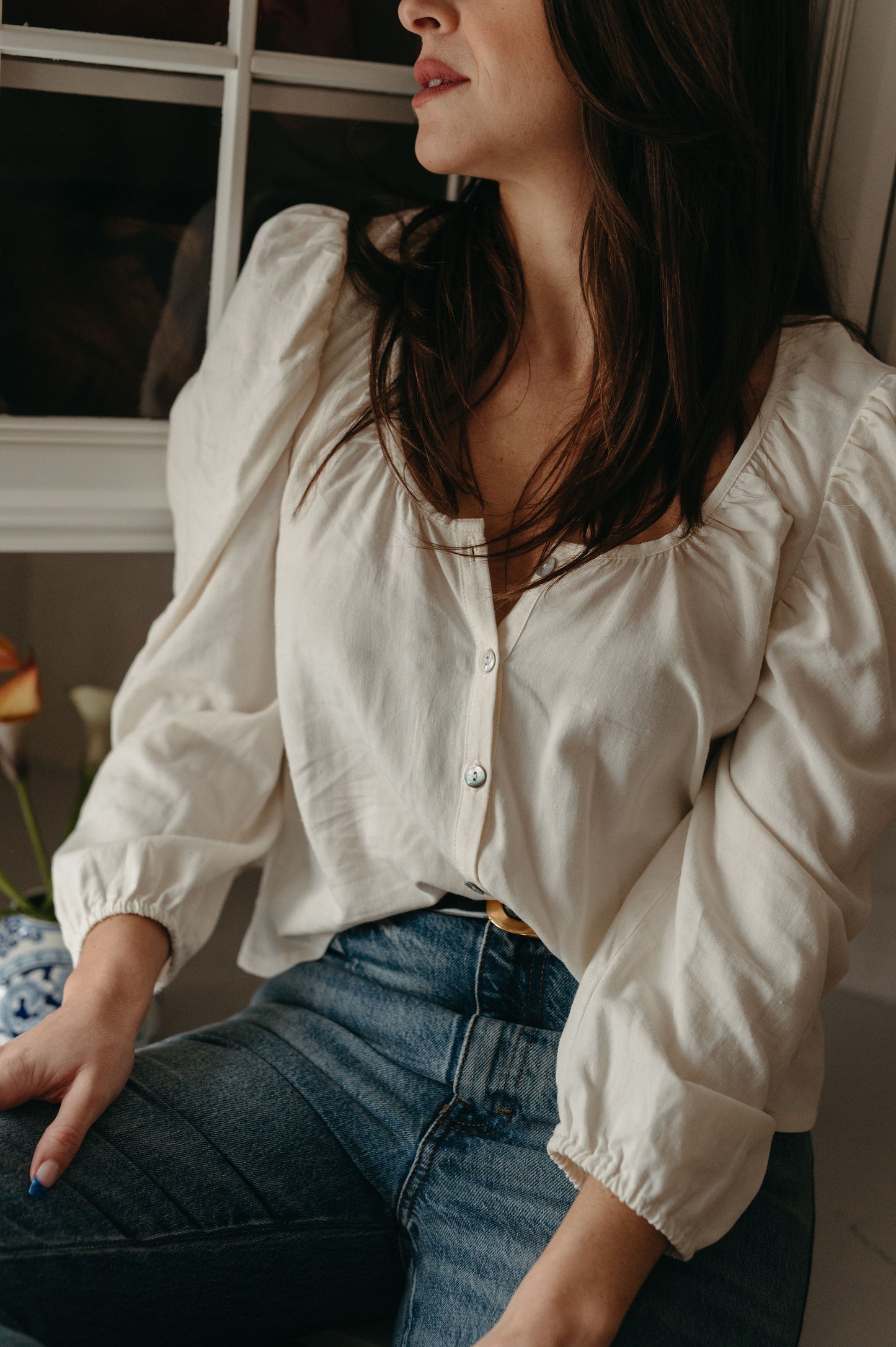 Emily Linen Spring Blouse